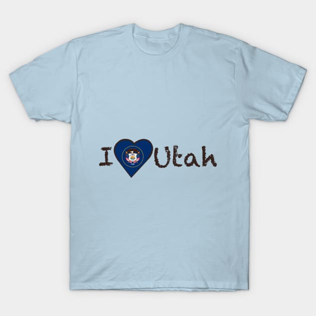 I Love Utah T-Shirt by JellyFish92